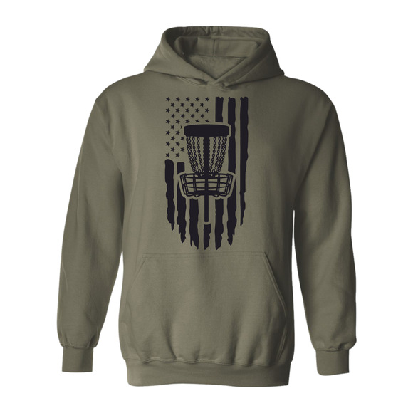 Disc Golf Hoodie PATRIOTIC AMERICAN Flag Discgolfing Sweatshirt - Picture 5 of 11